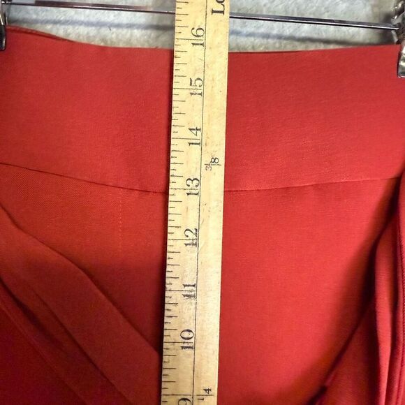 New Lane Bryant Women's Size 28 Plus Red Cropped Pants Capri's Belted Stretch - Picture 4 of 11